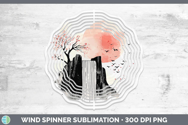 Sakura Waterfall Wind Spinner Sublimation Spinner Designs