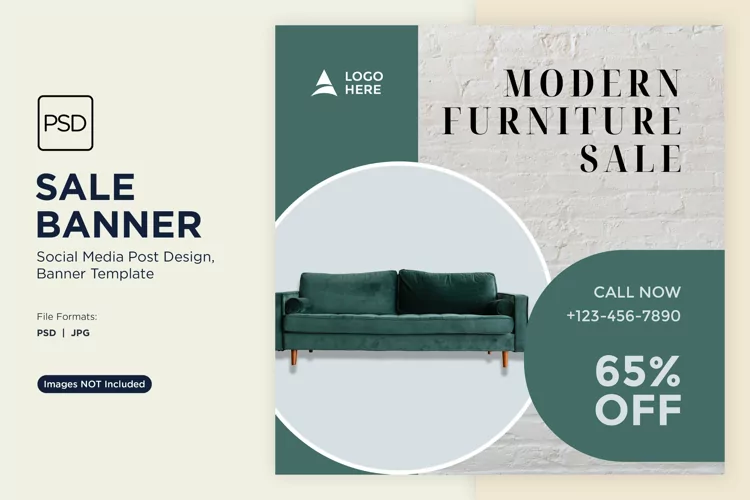 Special Sale on Home Modern Furniture Banner Design Template