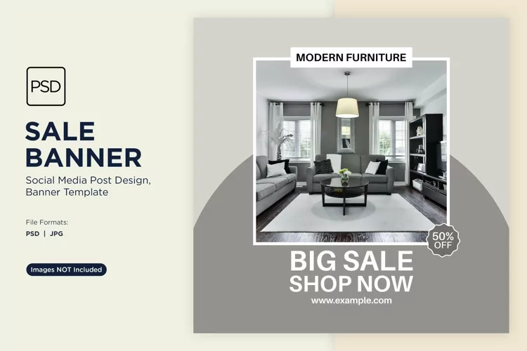 Big Sale on Modern Furniture Banner Design Template