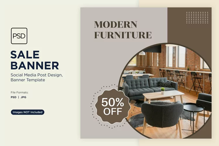 Big Sale on Modern Furniture Banner Design Template