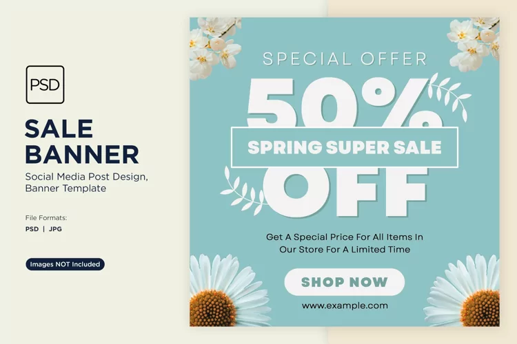 Special Offer Spring Super Sale Banner Design Template