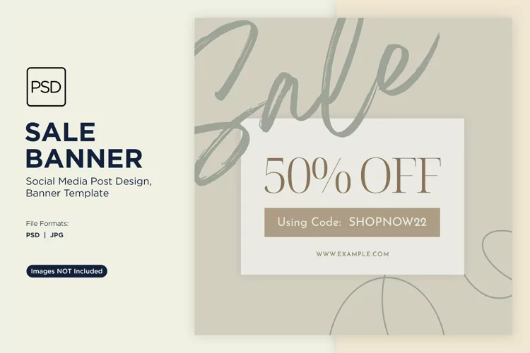 Big Sale 50 Percent Banner Design Template