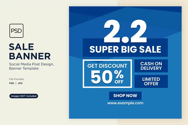 Big Sale on store and online fifty percent off Banner Design