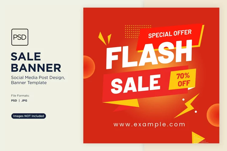 Flash into Savings Flash Sale Banner Design Template