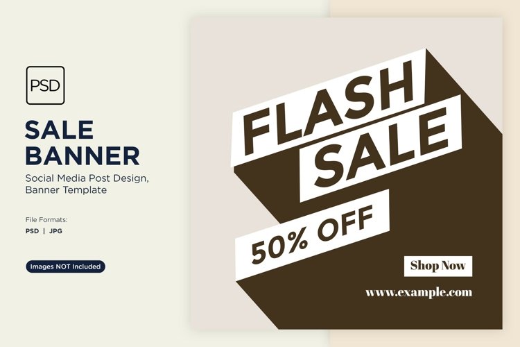 Flash Sale Fifty Percent Banner Design Template example image 1
