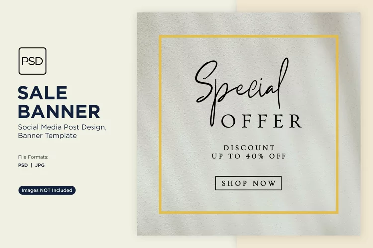 Special Offer Discount up to 40 present Sale Banner Design