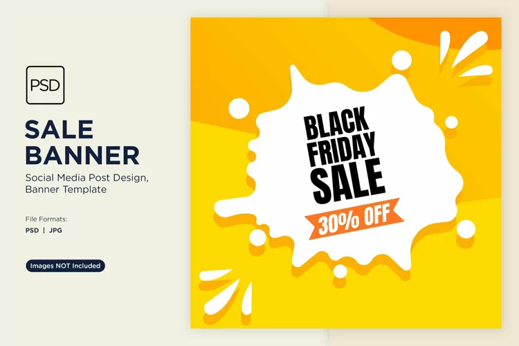 Black Friday Sale 30 present Off Sale Banner Design Template