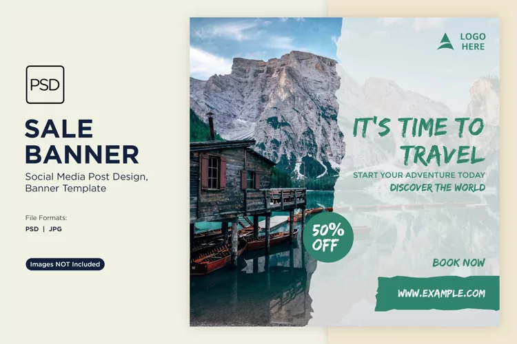 Time to Travel Banner Design Template