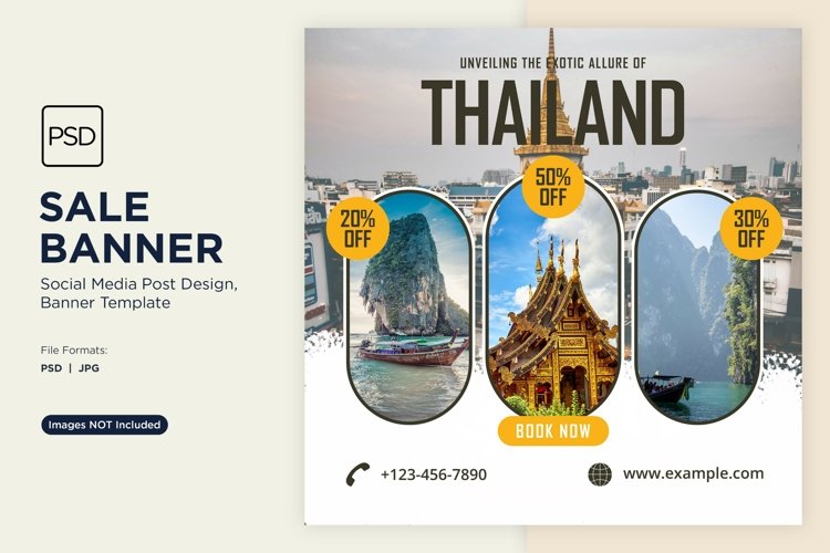 Explore the world travel and adventure sale banner design