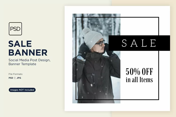 Winter Wonderland Winter Sale Banner Design Template