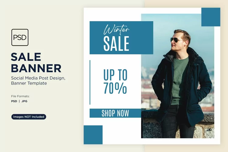 Winter Warm-Up Cozy Sale Banner Design Template