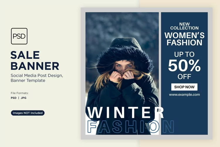 Winter Magic Snowy Sale Banner Design Template