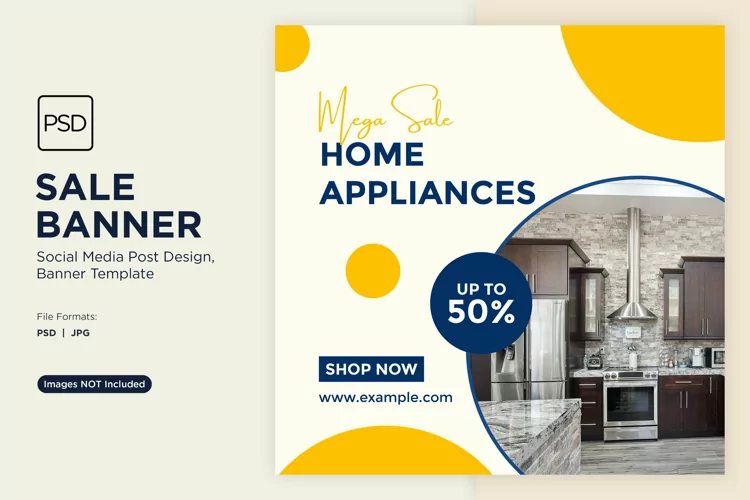 Super Sale on Home Appliances Banner Design Template