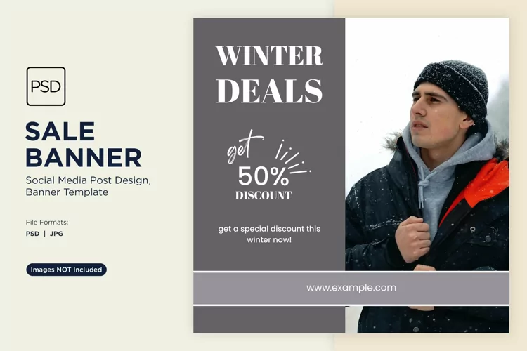 Winter Magic Snowy Sale Banner Design Template
