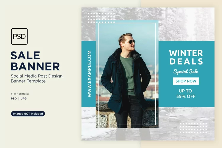 Winter Wonderland Winter Sale Banner Design Template