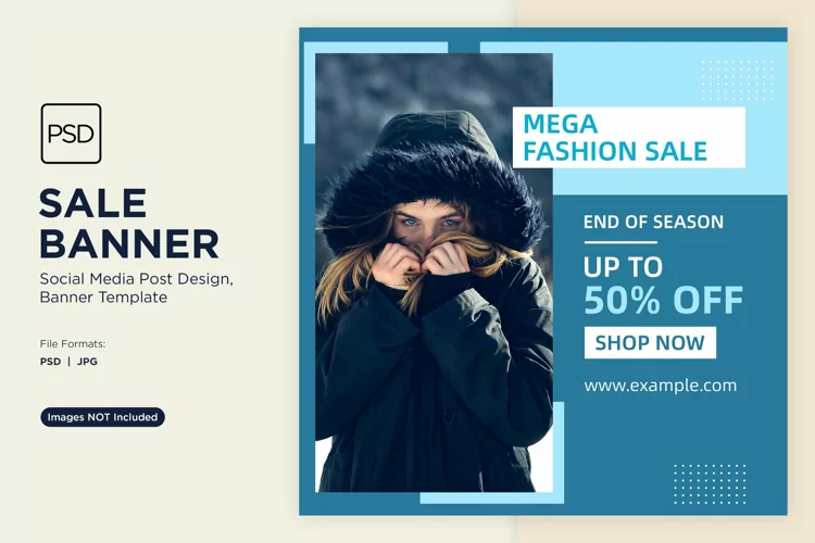 Winter Magic Snowy Sale Banner Design Template