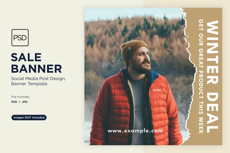 Winter Magic Snowy Sale Banner Design Template