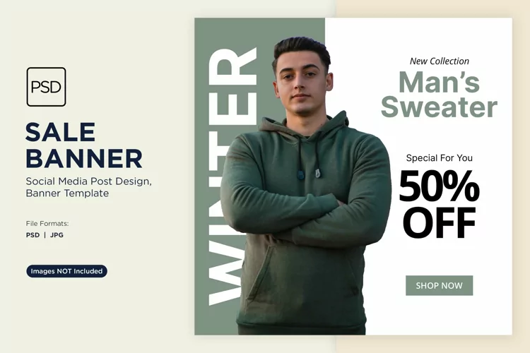 Winter Wonderland Winter Sale Banner Design Template