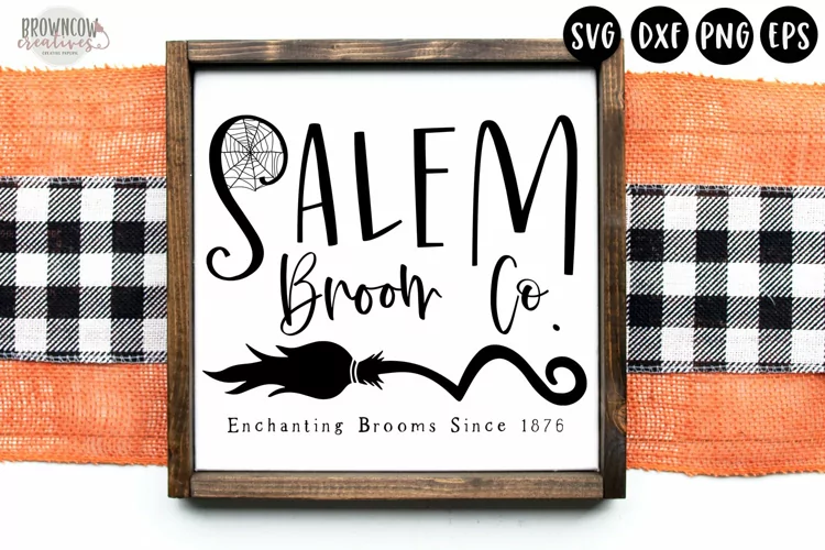 Salem Broom Co Vintage Halloween Sign SVG Halloween Cut File