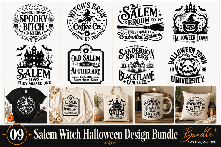 Salem Witch Halloween Design Bundle