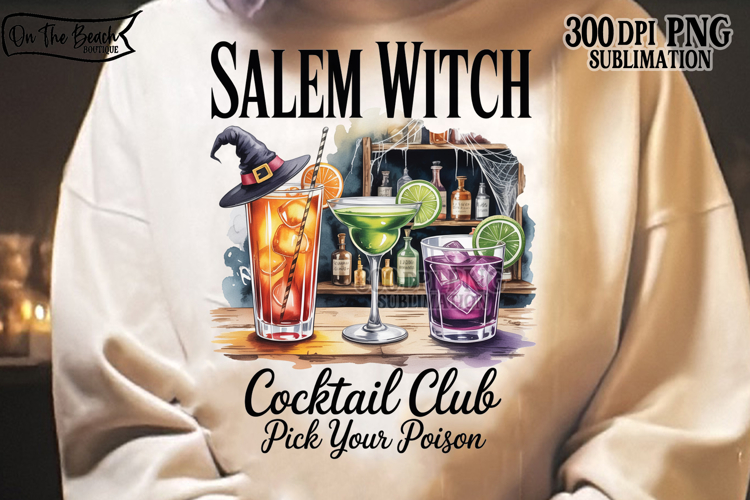 Salem Witch Cocktail Social Club Png Halloween Witch Clipart