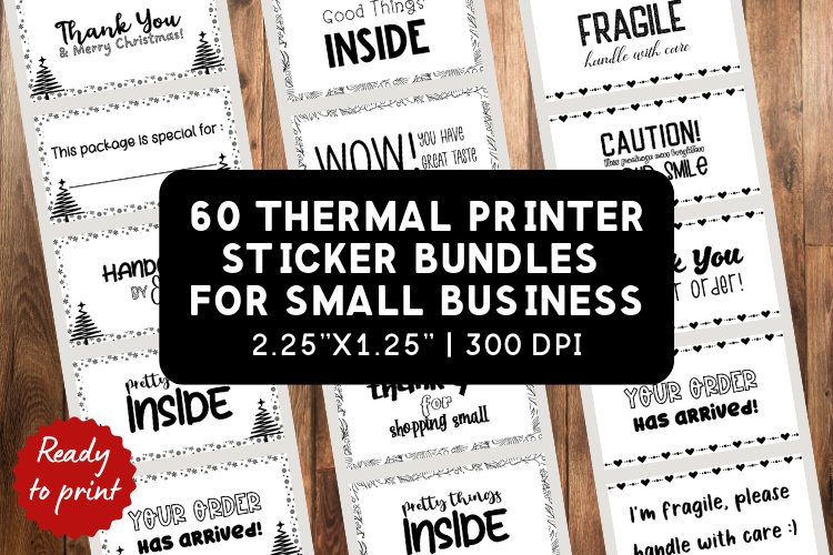 60 Thermal Printer Label Sticker Bundles For Small Business