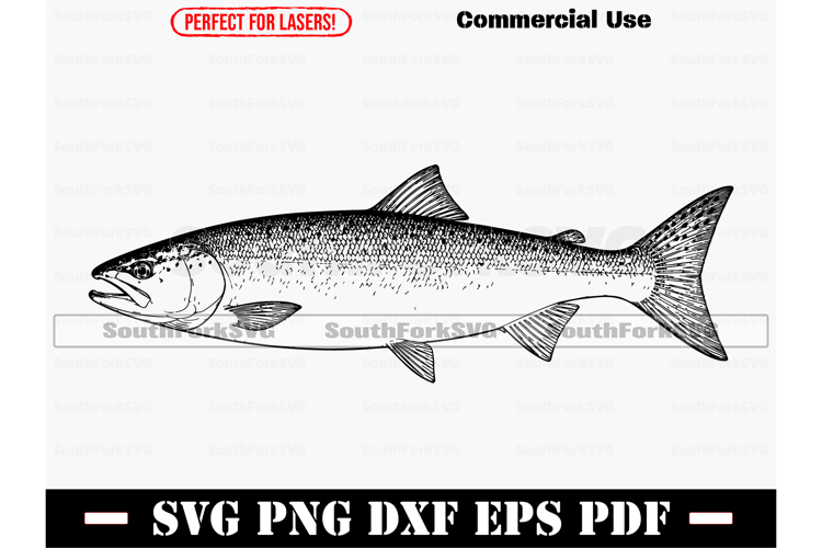 Salmon Design Files SVG PNG DXF EPS PDF example image 1