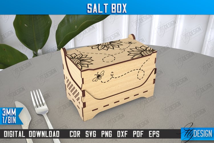 Salt Box | Kitchen Items | Storage Box |Salt Sugar Container example image 1