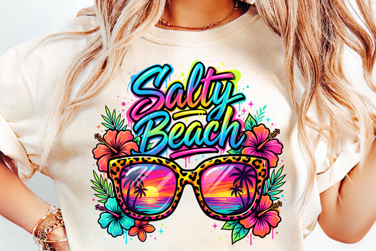 salty beach png, beach sunglasses png, tropical floral png, summer sublimation, coastal shirt design, beach lover gift, floral sunglasses png, vacation shirt png, summer beach design, tropical summer png