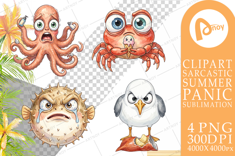 Salty Summer Sea Animal Sublimation