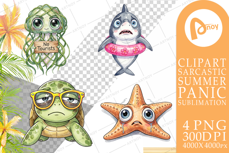 Salty Summer Sea Animal Sublimation