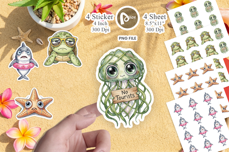 Salty Summer Sea Animal Sticker
