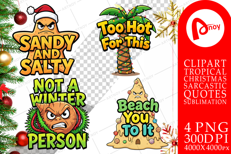 Salty Tropical Christmas Sublimation