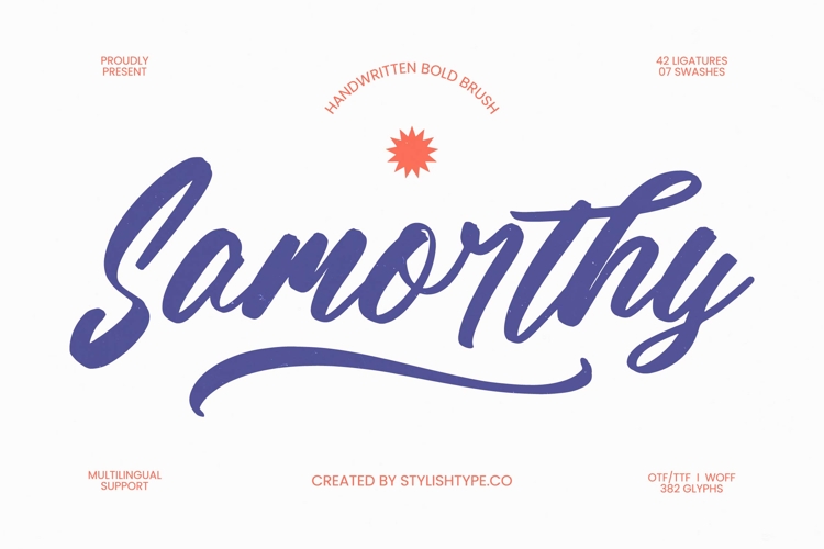 Samorthy - Handwritten Brush Font