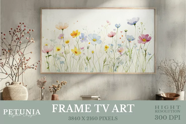 Samsung Frame TV Art | Spring Wildflowers TV Art