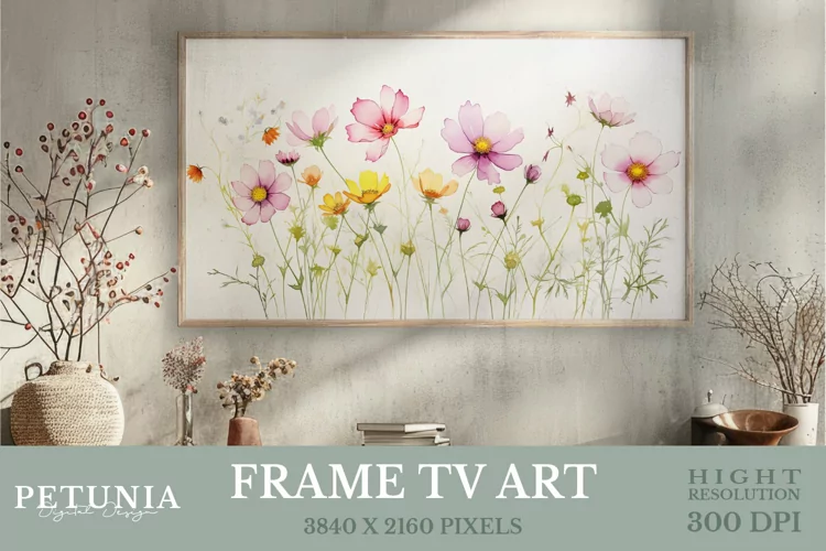 Samsung Frame TV Art | Spring Wildflowers TV Art