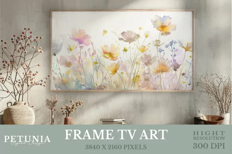 Samsung Frame TV Art | Spring Wildflowers TV Art