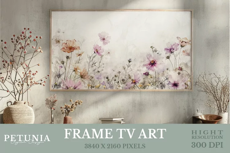 Samsung Frame TV Art | Spring Wildflowers TV Art