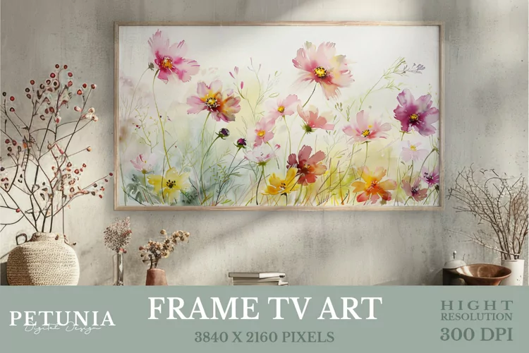 Samsung Frame TV Art | Spring Wildflowers TV Art