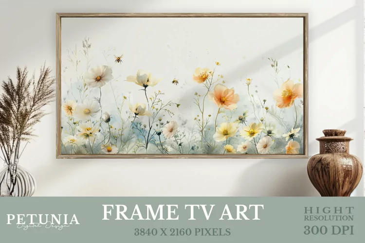 Samsung Frame TV Art | Spring Wildflowers TV Art