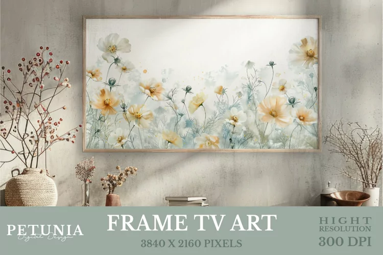 Samsung Frame TV Art | Spring Wildflowers TV Art