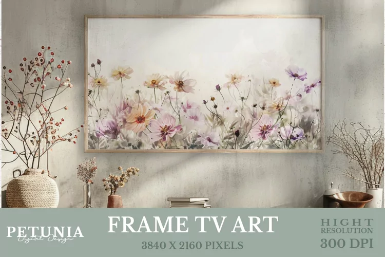 Samsung Frame TV Art | Spring Wildflowers TV Art