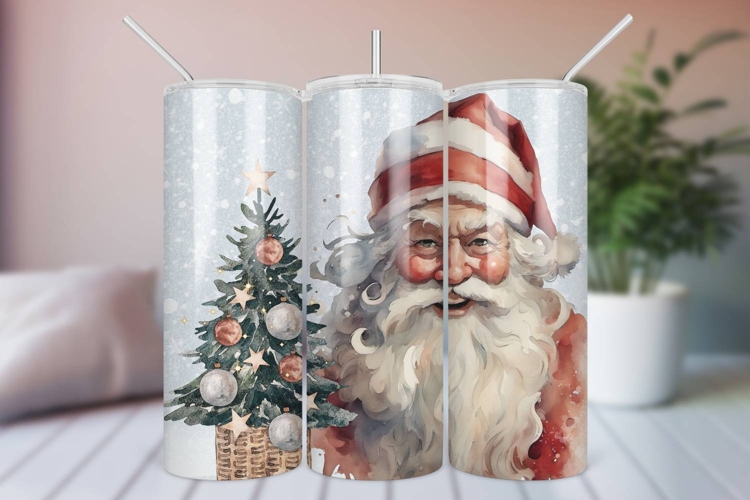 Christmas Tumbler Wrap, Santa Claus Sublimation PNG design