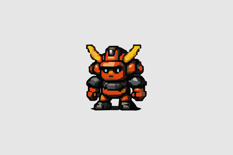 Samurai Mecha Design Vector