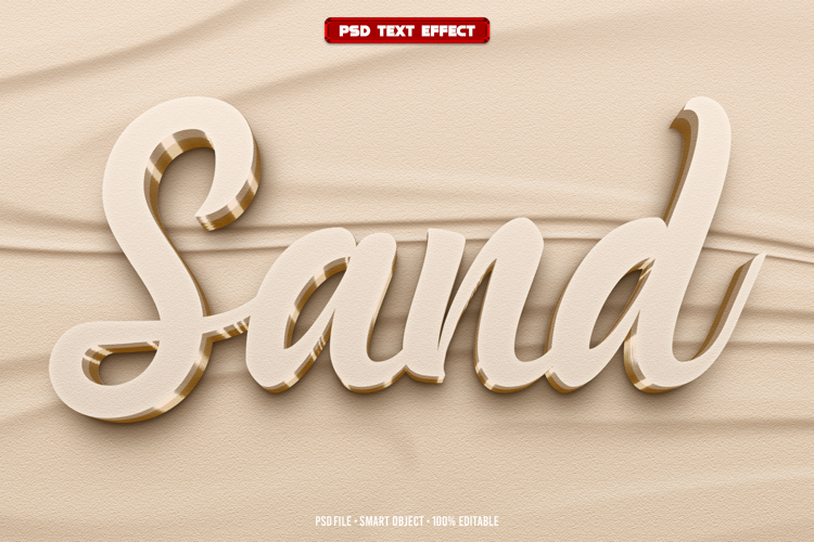 Sand 3D editable text effect