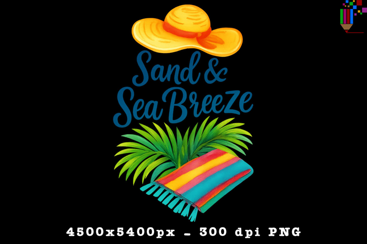 Sand & Sea Breeze PNG Design