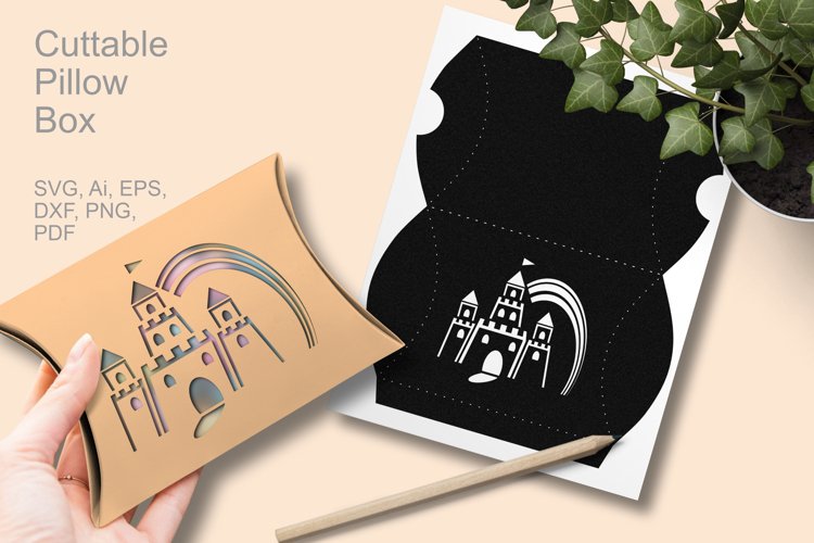 Sandcastle Cuttable Pillow Gift Box with Holes SVG