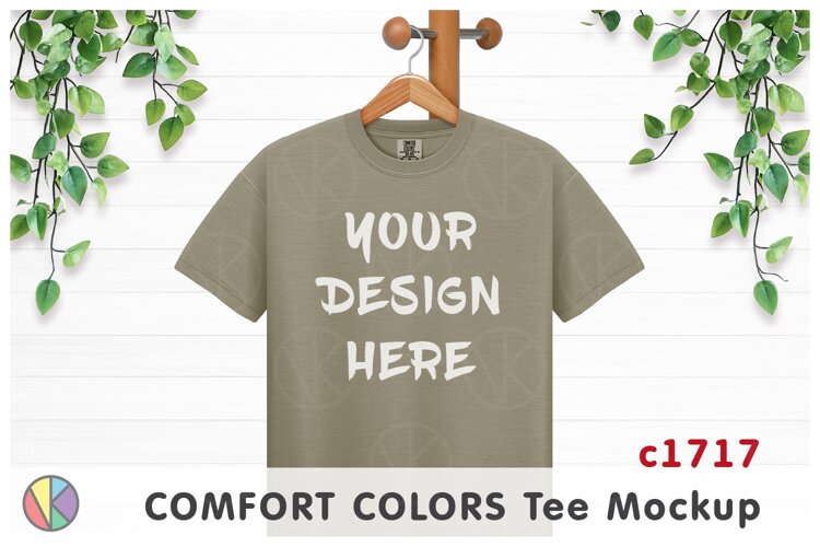 Sandstone Comfort Colors 1717 T-Shirt Mockup.