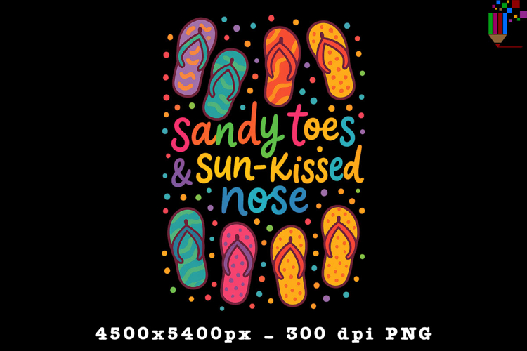 Sandy Toes & Sun-Kissed Nose PNG Design