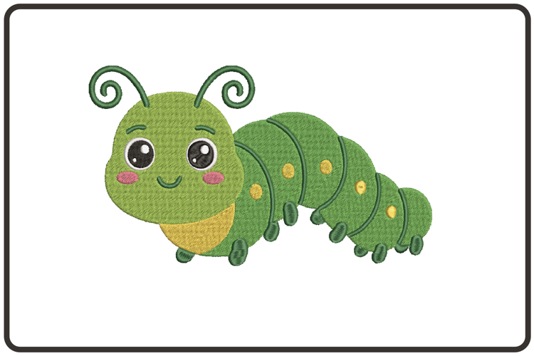Cute Caterpillar Machine Embroidery Design